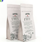 سماد 250gr 500gr 1kg Kraft Paper PLA Box Bottom Coffee Packaging Bags Valve