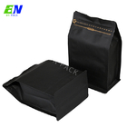 الحقيبة السوداء المسطحة من ورق الكرافت 250 جرام الحقيبة القهوة الصديقة للبيئة مع قفل الرمز البريدي